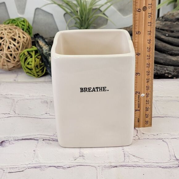 Rae Dunn BREATHE Ceramic Pen and Pencil Holder Container - Picture 7 of 8